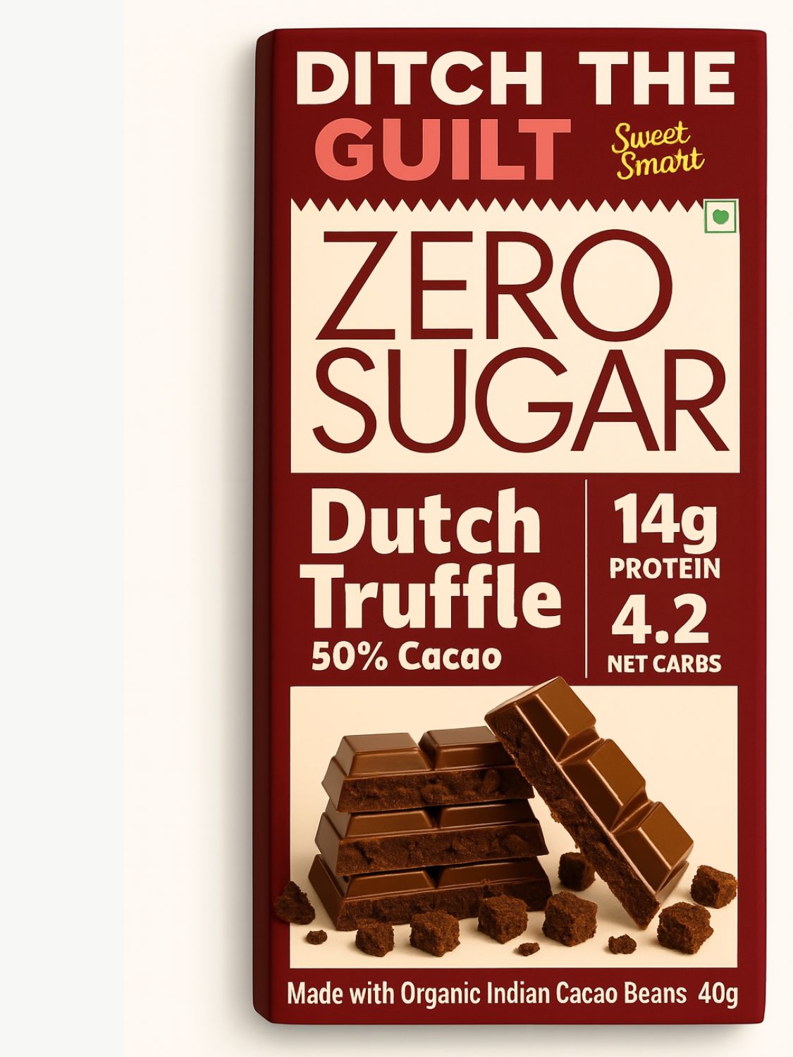 Dutch Truffle  •  14g Protein • Sugar Free Dark Chocolate • 40g