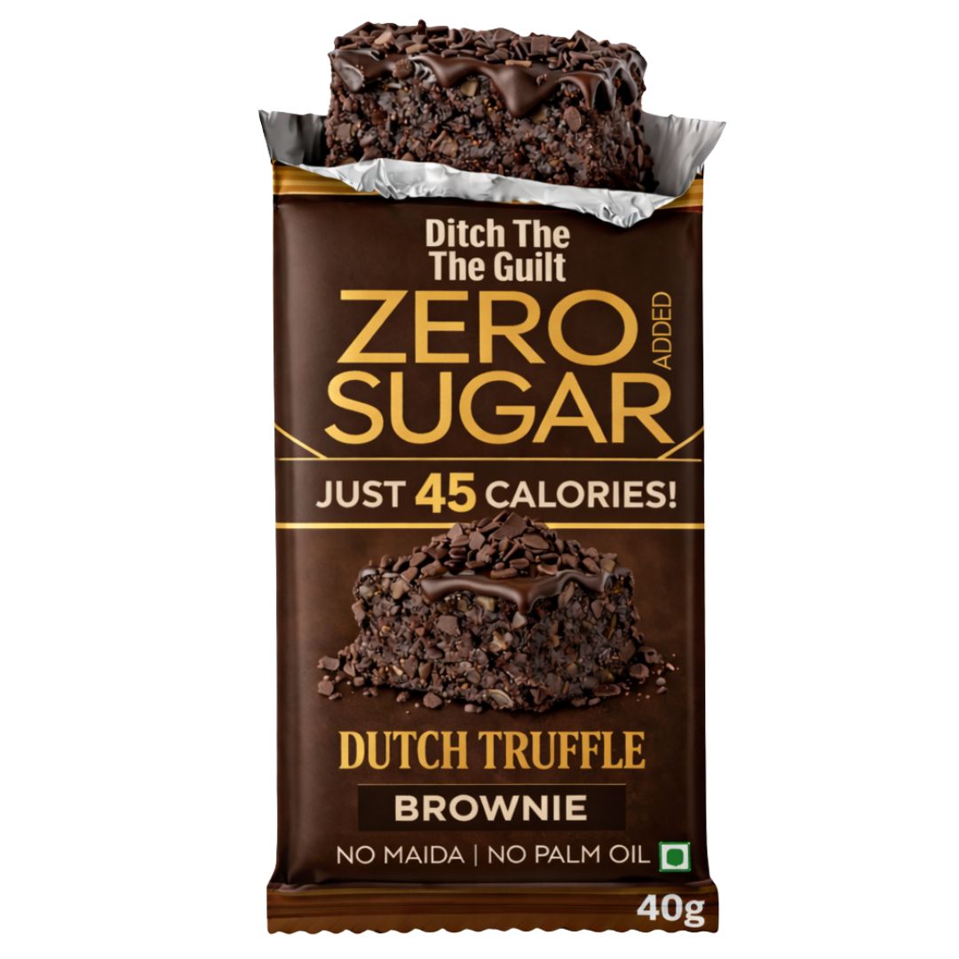 Dutch Truffle • 45 Calories • 20% Cacao • Low Calorie & Sugar Free Brownie • 40g