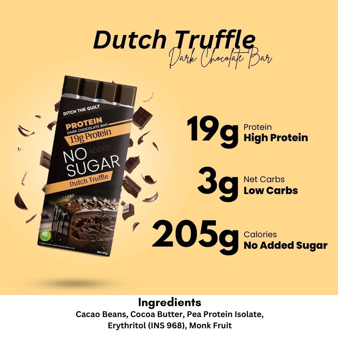 Dutch Truffle - Dark Protein Chocolate - High Protein - Sugar Free - 60g