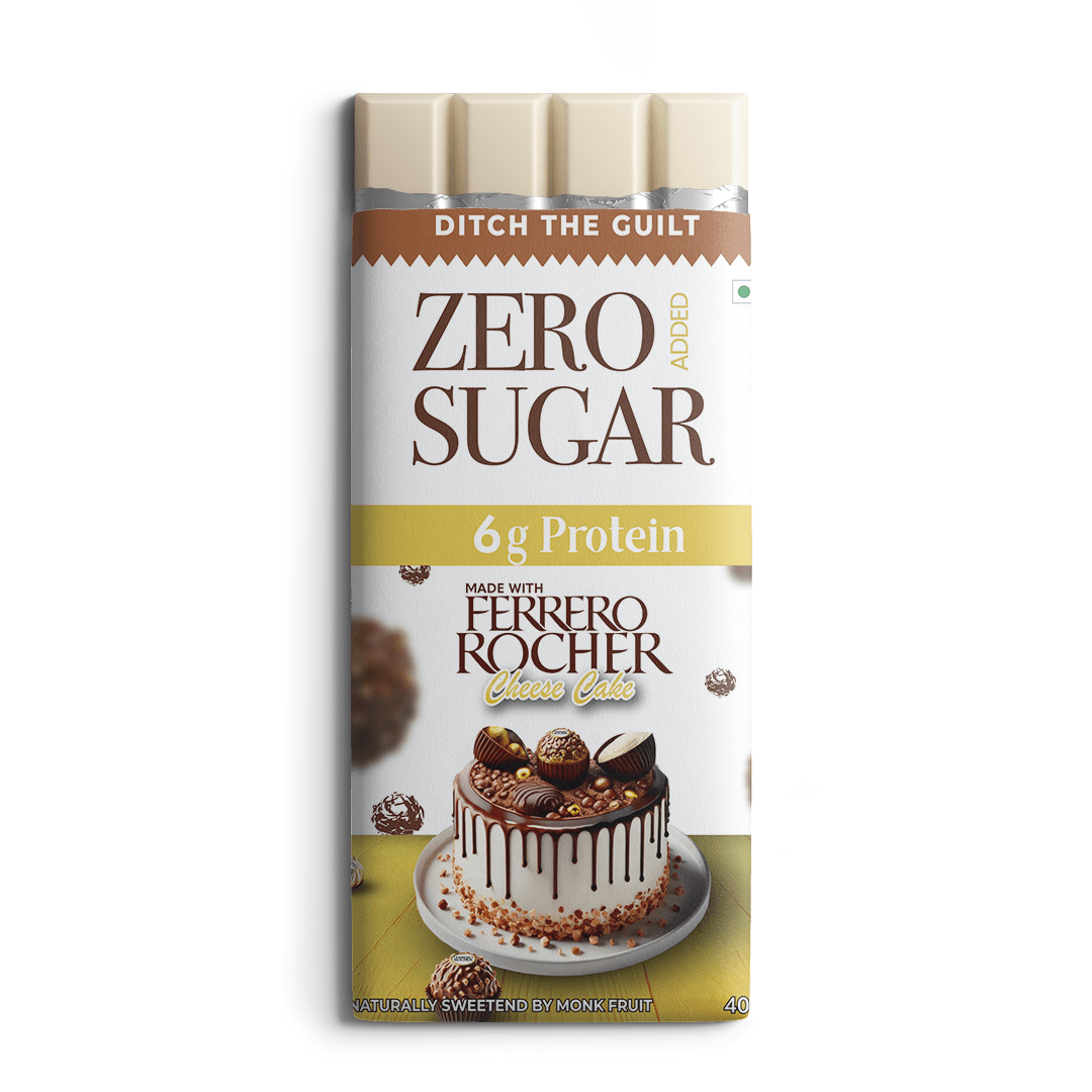 Ferrero Rocher Cheese Cake - White Chocolate - High Protein - Sugar Free - 40g