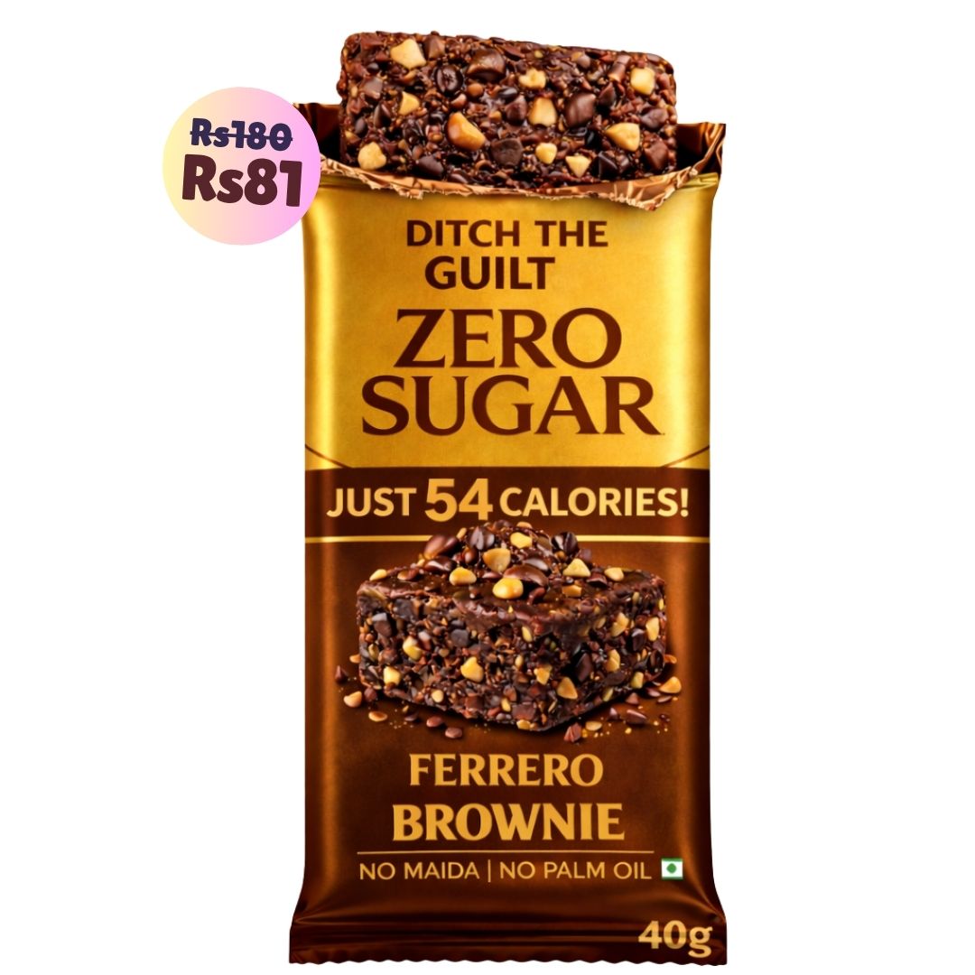 Ferrero Rocher • 54 Calories • 15% Ferrero • Low Calorie & Sugar Free Brownie • 40g