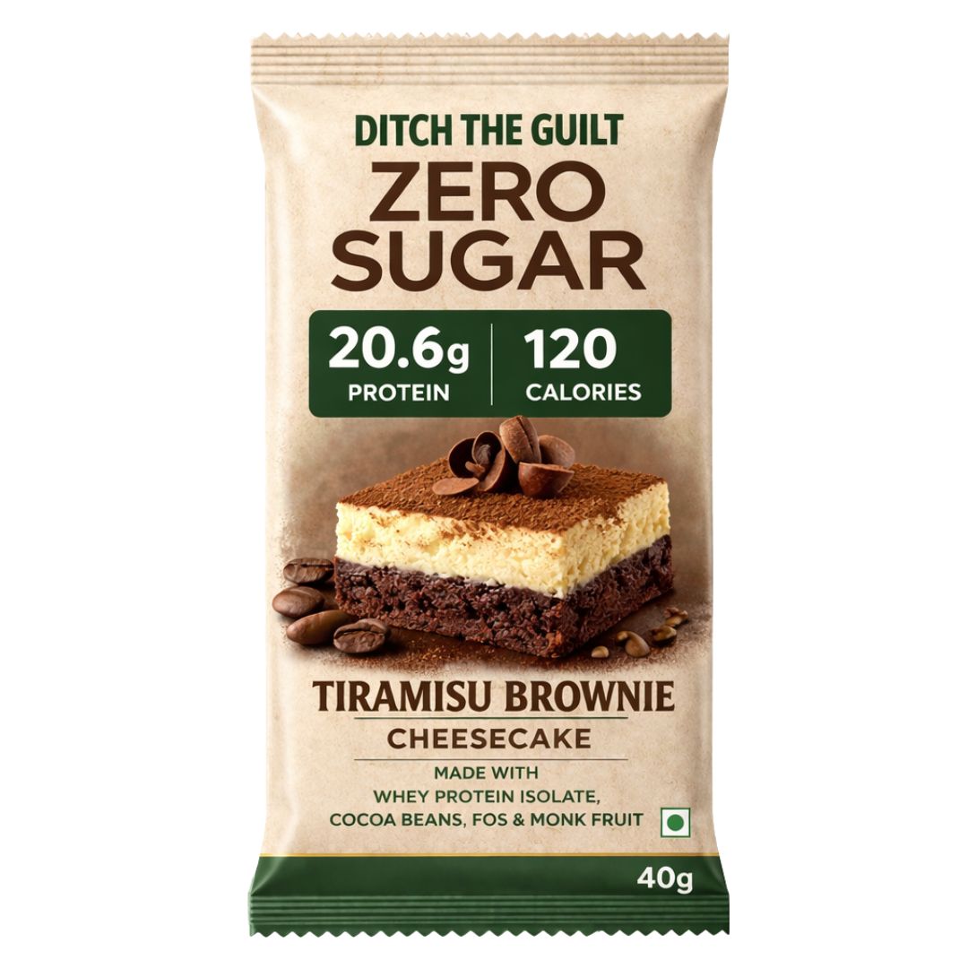 Tiramisu Cheese Cake • 20g Protein • Sugar Free High Protein Cheesecake• 40g