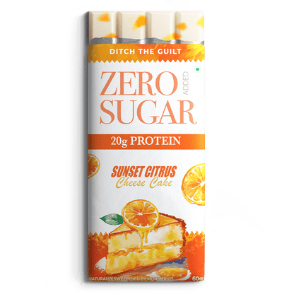 Sunset Citrus Orange Cheese Cake - White Chocolate - High Protein - Sugar Free - 60g