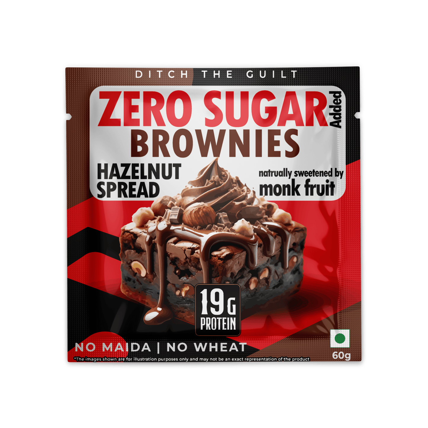 Hazelnut Spread  Protein Brownie - Sugar Free & High Protein, Low Net Carbs - 60g