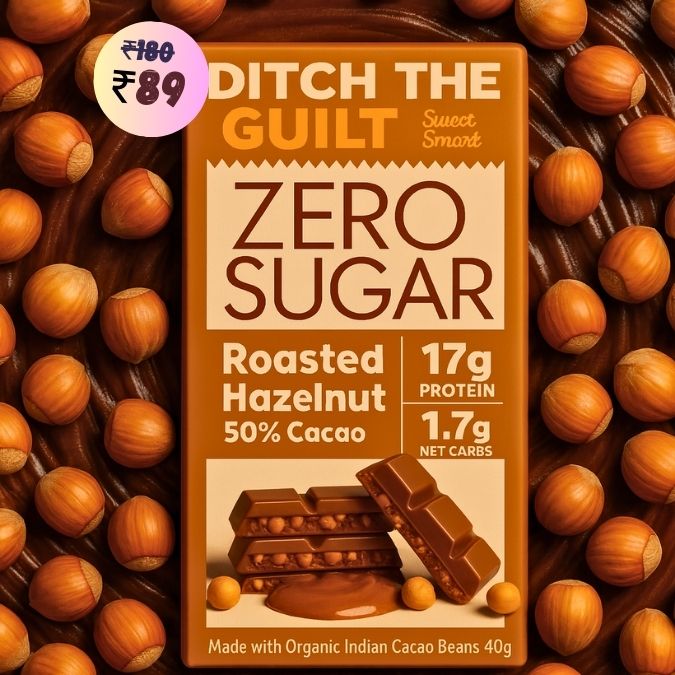 Mighty Hazelnut •  17g Protein • Sugar Free Dark Chocolate • 40g