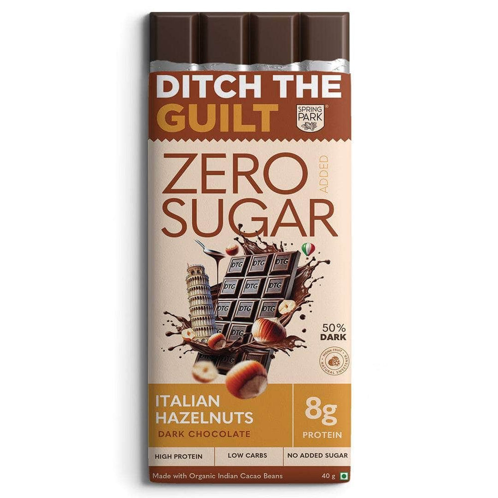 Italian Roasted Hazelnut - Dark Protein Chocolate - High Protein - Sugar Free - 40g