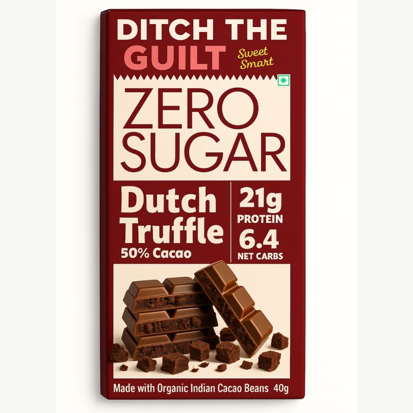 Dutch Truffle  - Sugar Free Protein Chocolate  - High Protein  - 60g