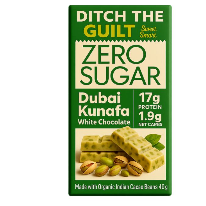 Dubai Pista Kunafa Cheese Cake • 17g Protein • Sugar Free White Chocolate • 40g
