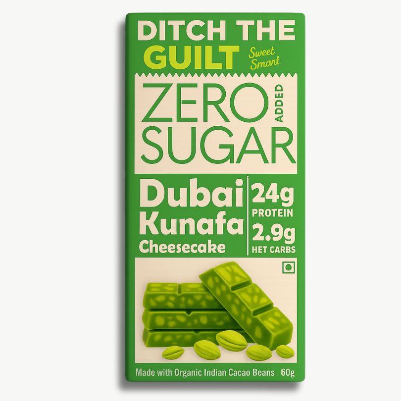 Viral Dubai Kunafa Cheese Cake  - Sugar Free Dark Protein Chocolate - High Protein - 60g