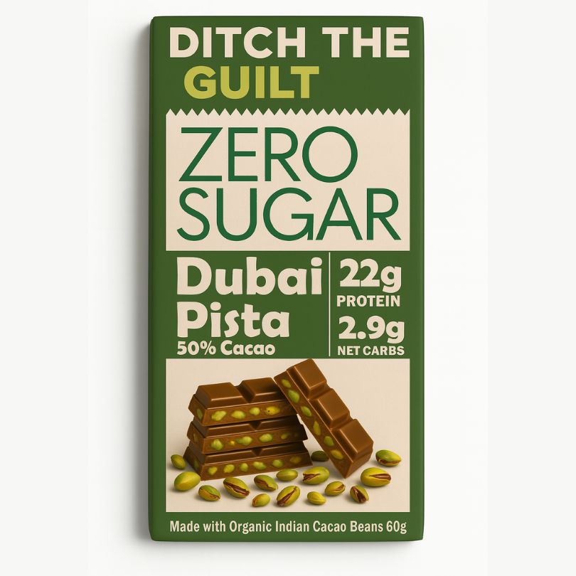 Viral Dubai Pista - Sugar Free Dark Protein Chocolate - High Protein  - 60g