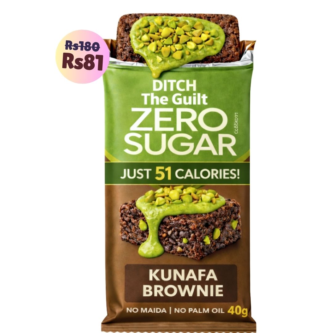 Dubai Pista Kunafa • 51 Calories • 15% Pista • Low Calorie & Sugar Free Brownie • 40g