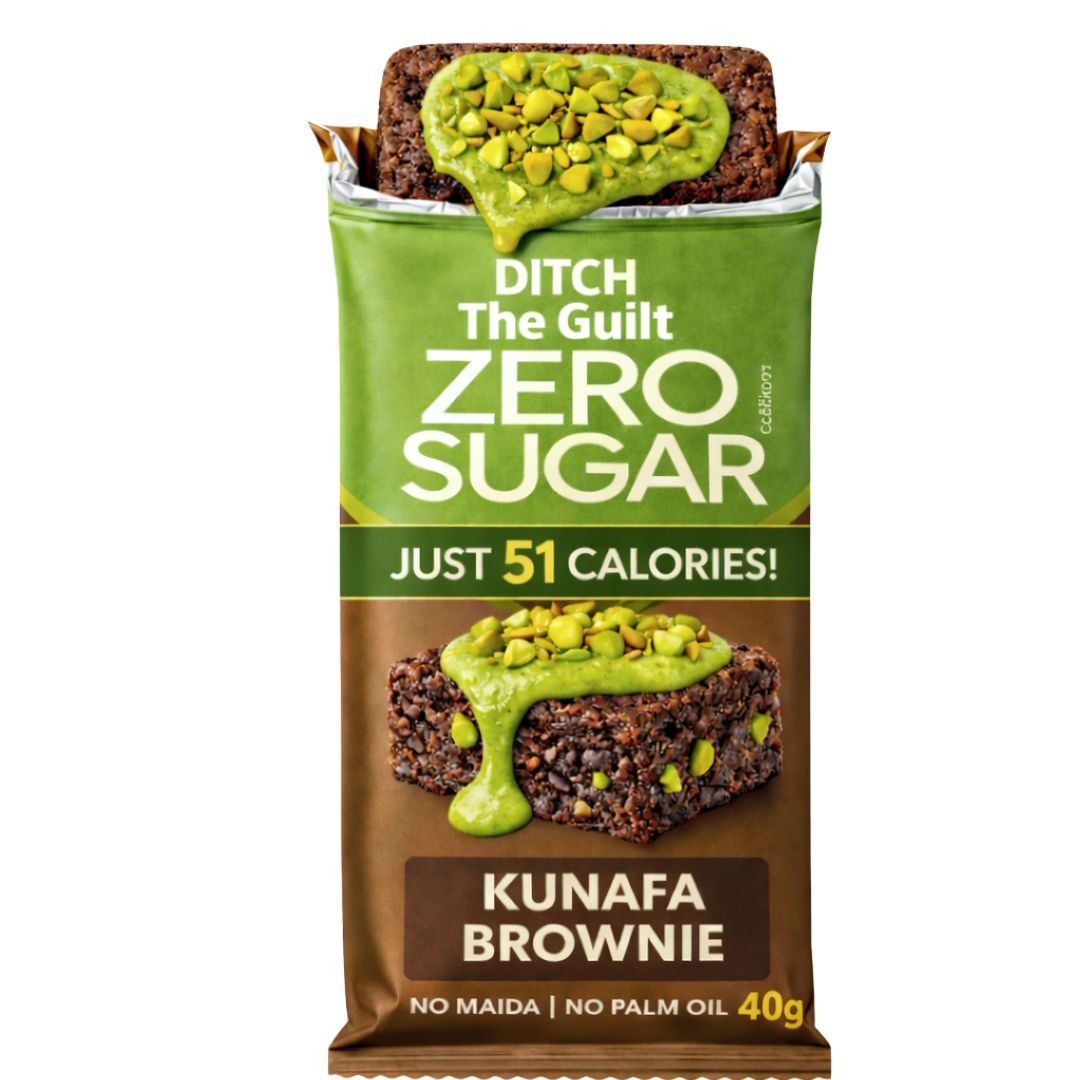 Dubai Pista Kunafa • 51 Calories • 15% Pista • Low Calorie & Sugar Free Brownie • 40g