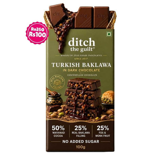 Turkish Baklava  • Sugar Free Center-Filled Chocolate Bar • 100g