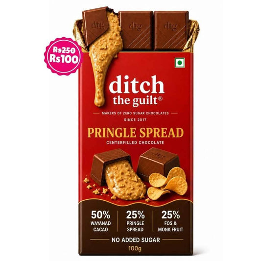 Pringle Spread • Sugar Free Center-Filled Chocolate Bar • 100g