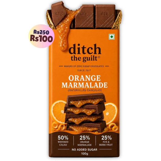 Orange Marmalade (Sugar Free) • Sugar Free Center-Filled Chocolate Bar • 100g