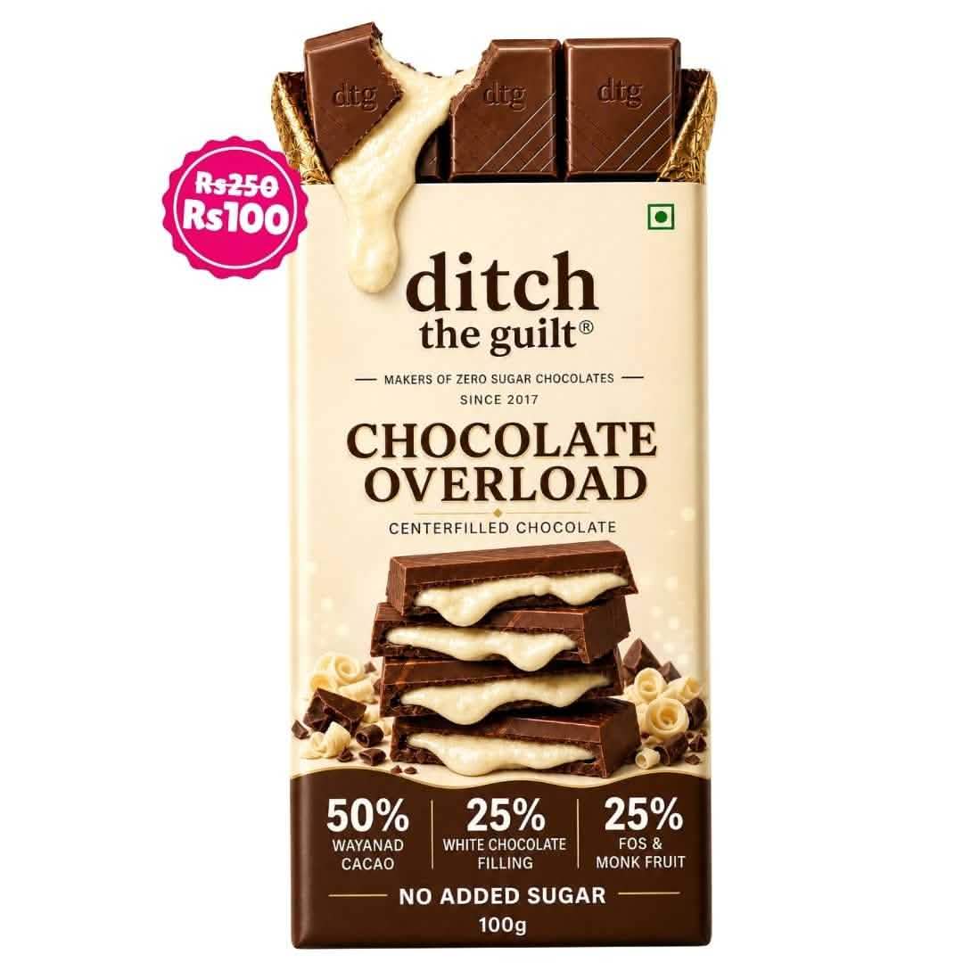 Chocolate Overload • Sugar Free Center-Filled Chocolate Bar • 100g