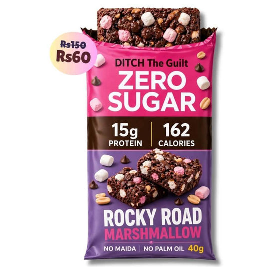 Rocky Road Marshmellow Protein Brownie • 15g Protein • Sugar Free High Protein Brownie • 40g