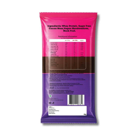 Rocky Road Marshmellow Protein Brownie • 15g Protein • Sugar Free High Protein Brownie • 40g