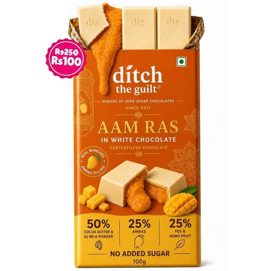 Aam Ras • Sugar Free Center-Filled Chocolate Bar • 100g