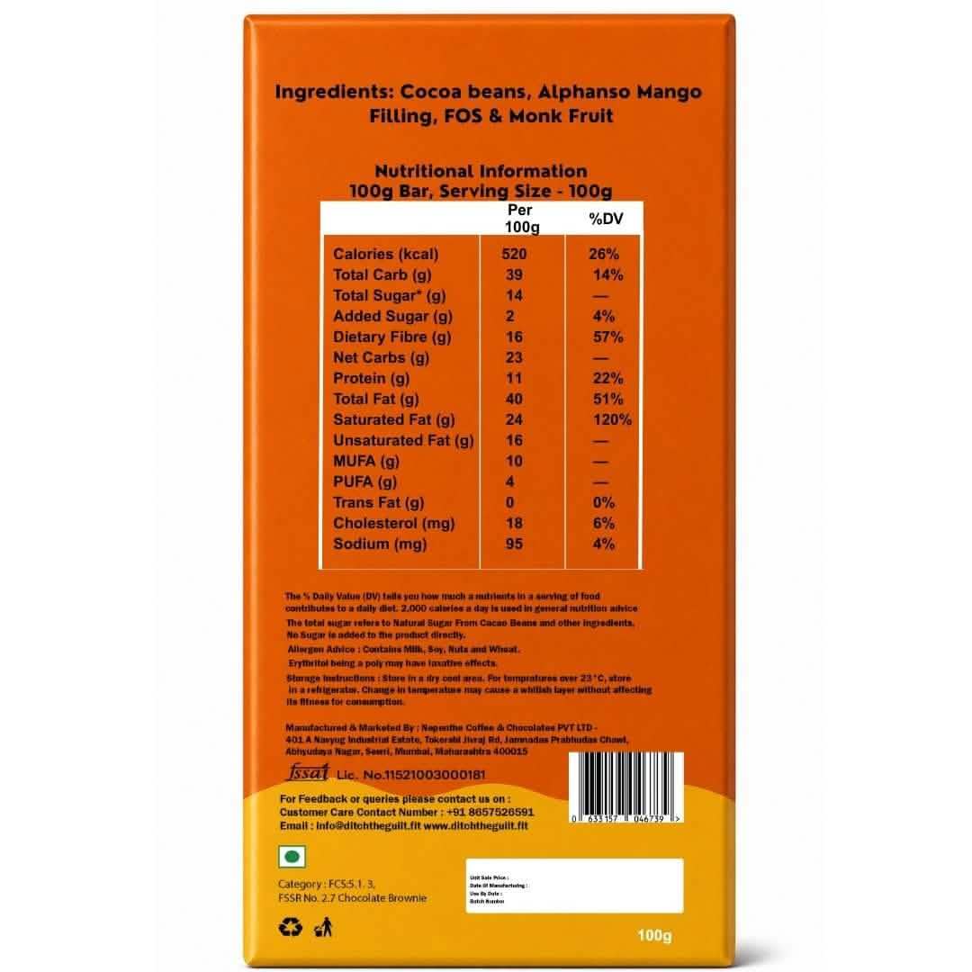 Aam Ras • Sugar Free Center-Filled Chocolate Bar • 100g