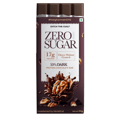 Choco Walnut Crunch - Dark Protein Chocolate - High Protein - Sugar Free - 60g