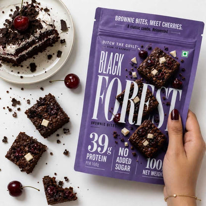 Black Forest • 39g Protein • Sugar Free High Protein Brownie Bites • 100g
