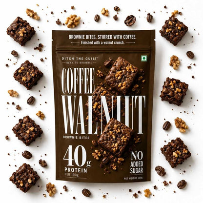 Coffee Walnut • 40g Protein • Sugar Free High Protein Brownie • 100g