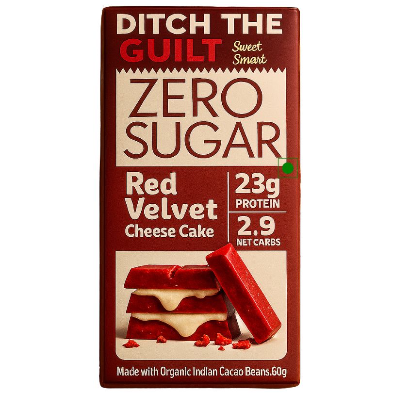 Red Velvet Cheese Cake •  23g Protein •  Sugar Free White Chocolate • 60g