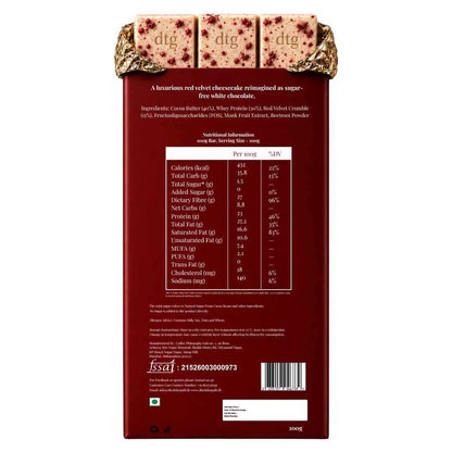 Red Velvet Cheesecake • 23g Protein • Sugar Free White Chocolate Bar • 100g