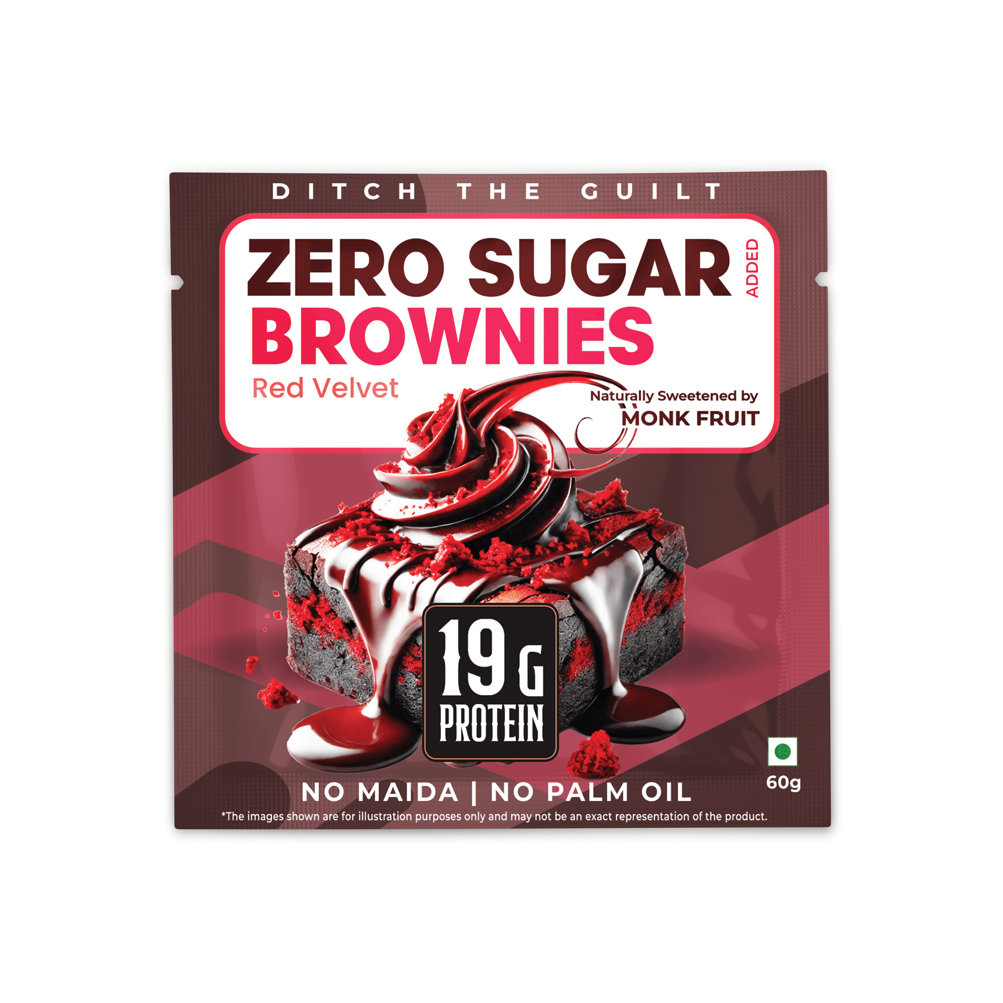 Red Velvet - Protein Brownie - Sugar Free - TruNativ Protein - No Maida & No Palm Oil - 60g