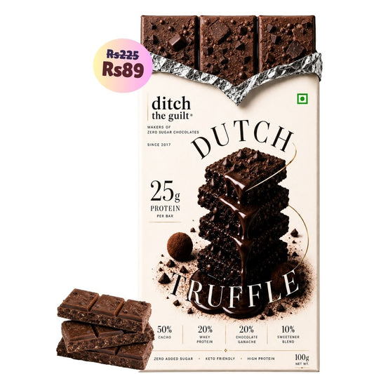 Dutch Truffle (Ganache) • 25g Protein • Sugar Free Dark Chocolate Bar • 100g