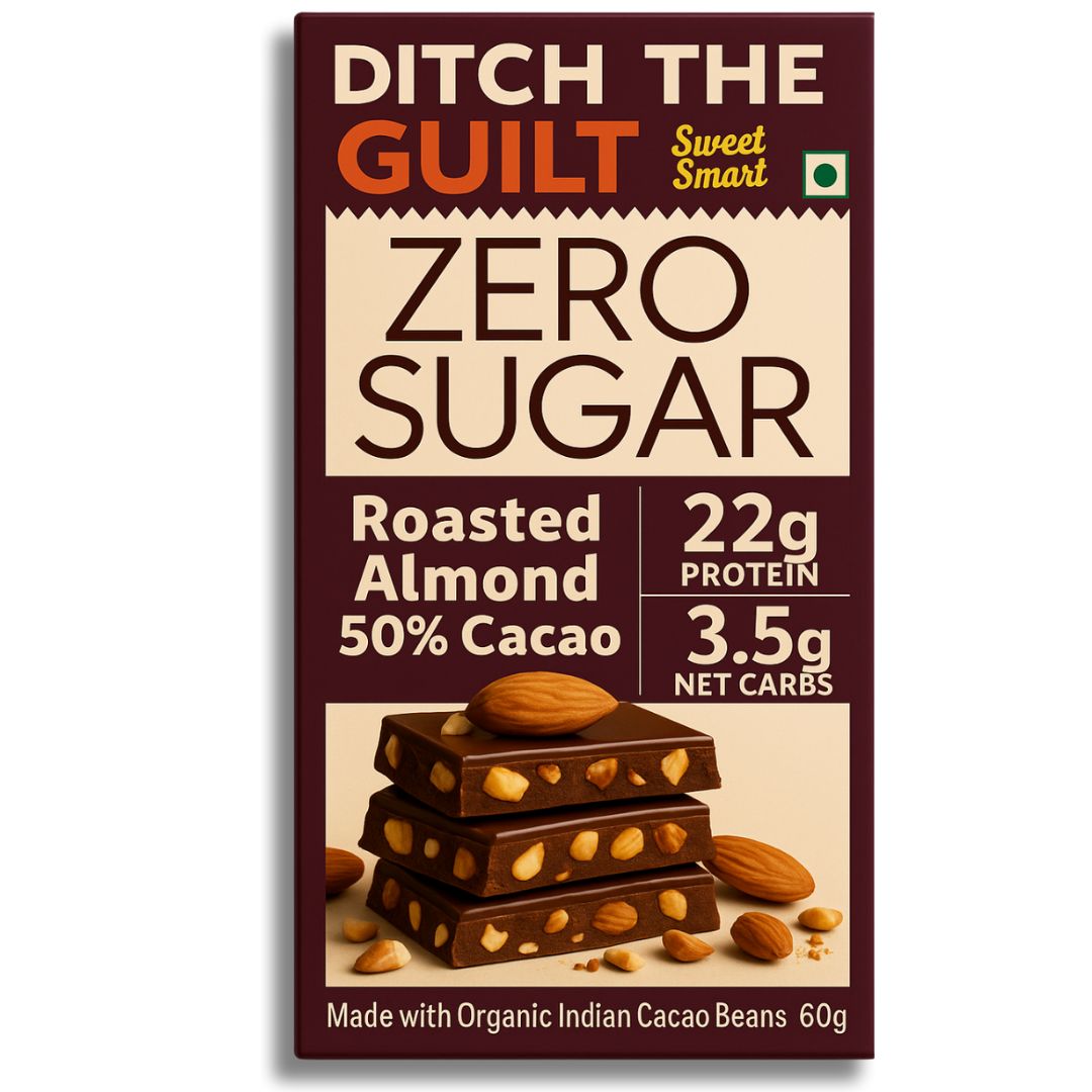 Roasted California Almonds  • 22g Protein •  Sugar Free Dark Chocolate • 60g