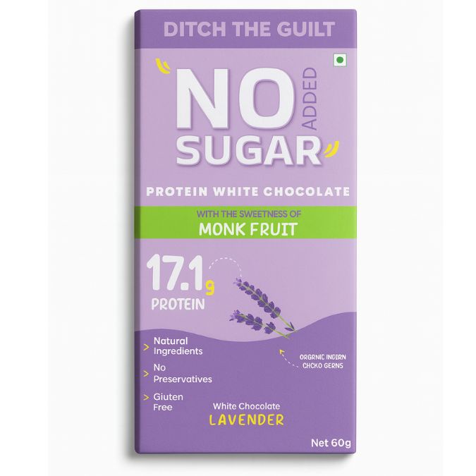 Lavender Petal White Chocolate •  17g Protein •  Sugar Free White Chocolate • 60g (Copy)