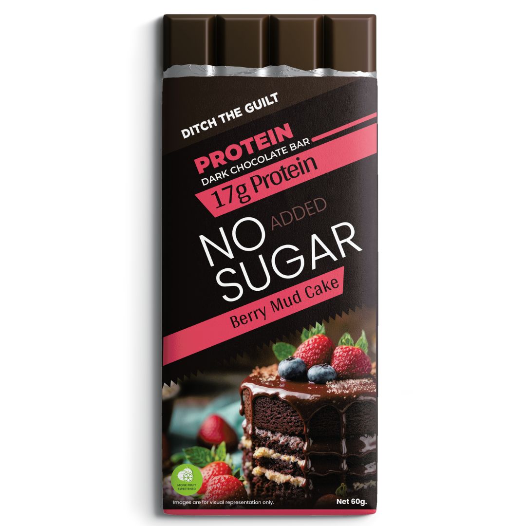Berry Mud Cake - Dark Protein Chocolate - TruNativ Pea Protein - Sugar Free - 60g