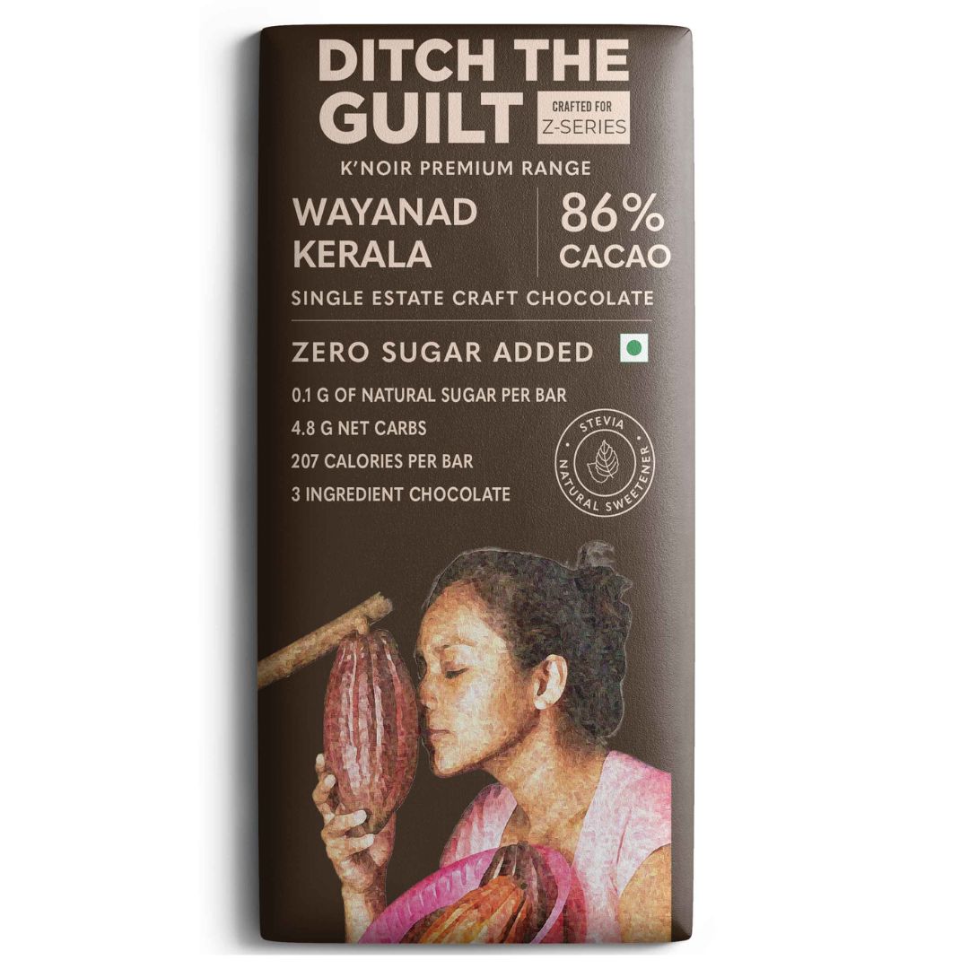 85% Cacao Vegan Dark Chocolate - Zero added sugar - Low Calorie- Low Net Carb - 60g