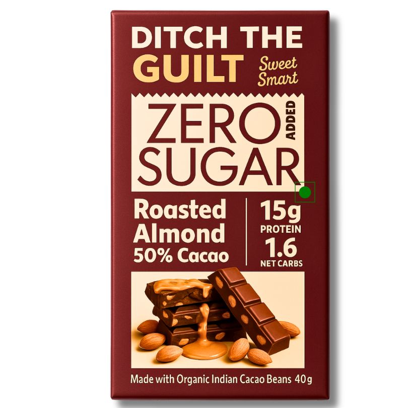Roasted California Almonds  - Sugar Free Dark Protein Chocolate  - High Protein - Sugar Free - 40g