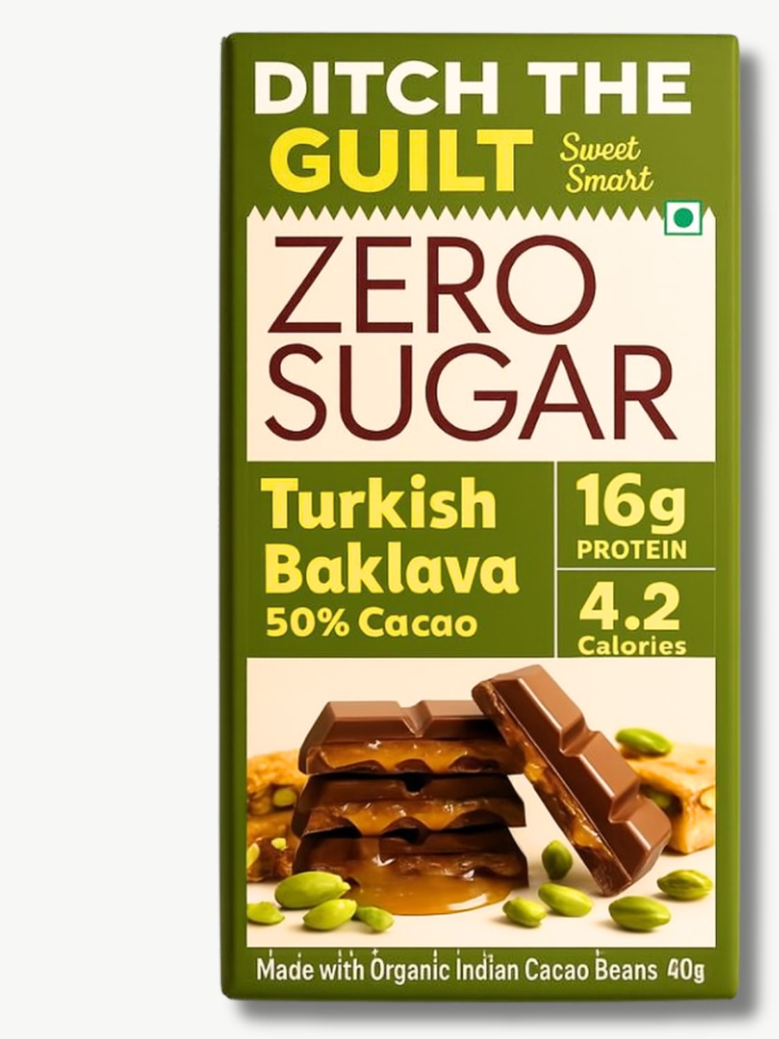 Turkish Baklava • 16g Protein •  Sugar Free Dark Chocolate • 40g
