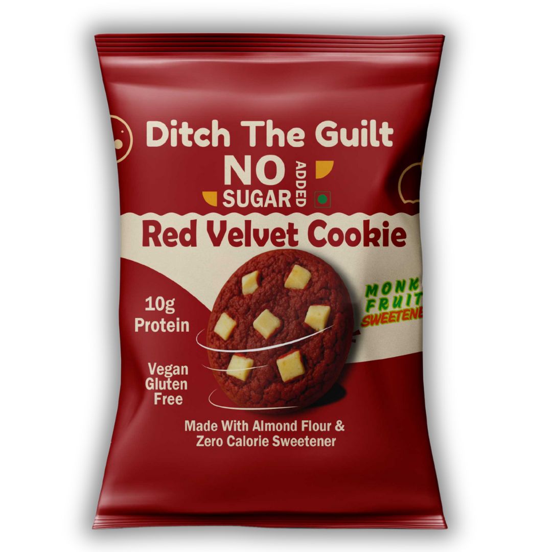 Red Velvet Cookie I Almond Flour I  Zero Sugar Added I 10.4g Protein I 2g Natural Sugar - 60g