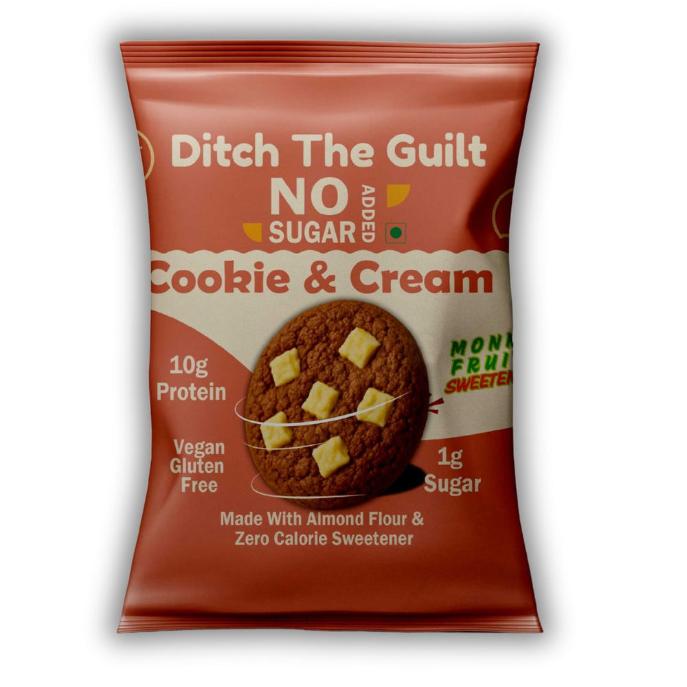 Cookie & Cream I Almond Flour I  Zero Sugar Added I 10.4g Protein I 2g Natural Sugar - 60g