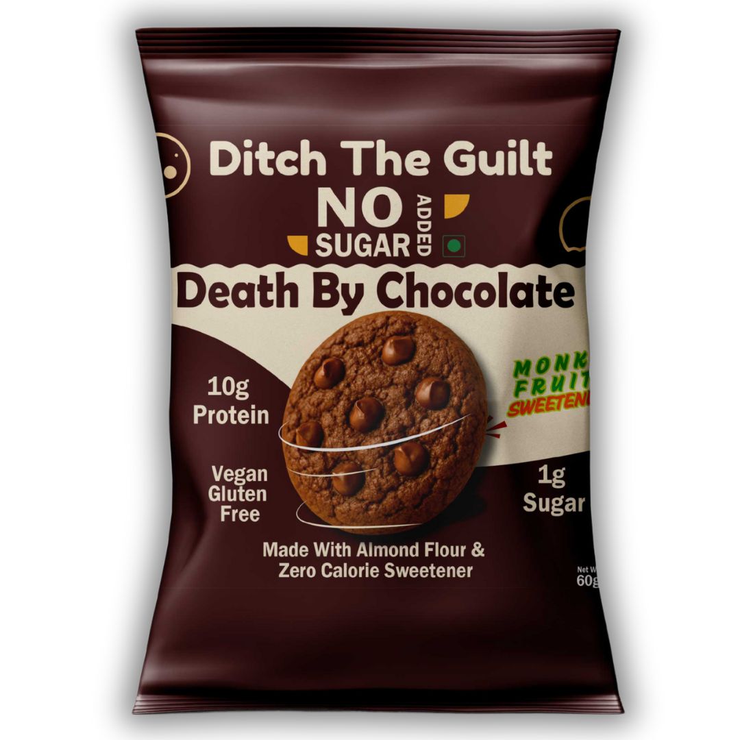 Death By Chocolate Cookie I Almond Flour I  Zero Sugar Added I 10.6g Protein I 1g Natural Sugar - 60g