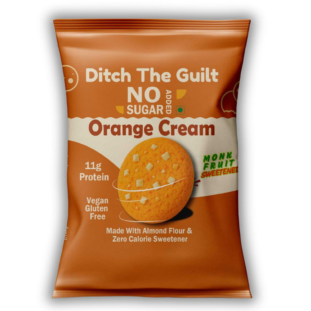 Orange Cookie I Almond Flour I  Zero Sugar Added I 10.4g Protein I 2g Natural Sugar - 60g