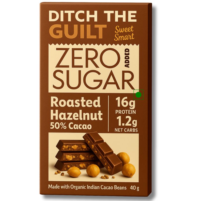 Mighty Hazelnut - Sugar Free Dark Protein Chocolate - High Protein - 40g