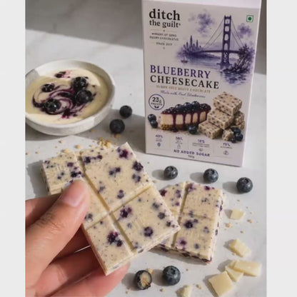 Blueberry Cheesecake • 23g Protein • Sugar Free White Chocolate Bar • 100g