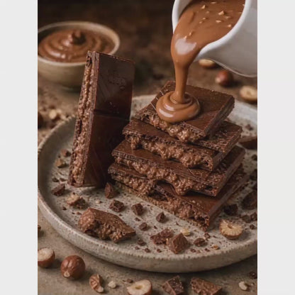 Hazelnut Spread • Sugar Free Center-Filled Chocolate Bar • 100g