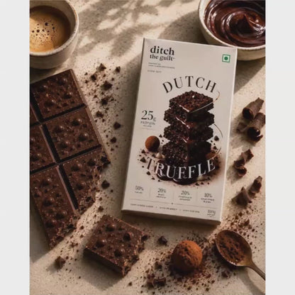 Dutch Truffle (Ganache) • 25g Protein • Sugar Free Dark Chocolate Bar • 100g