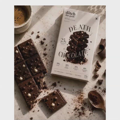 Death By Chocolate • 25g Protein • Sugar Free Dark Chocolate Bar • 100g