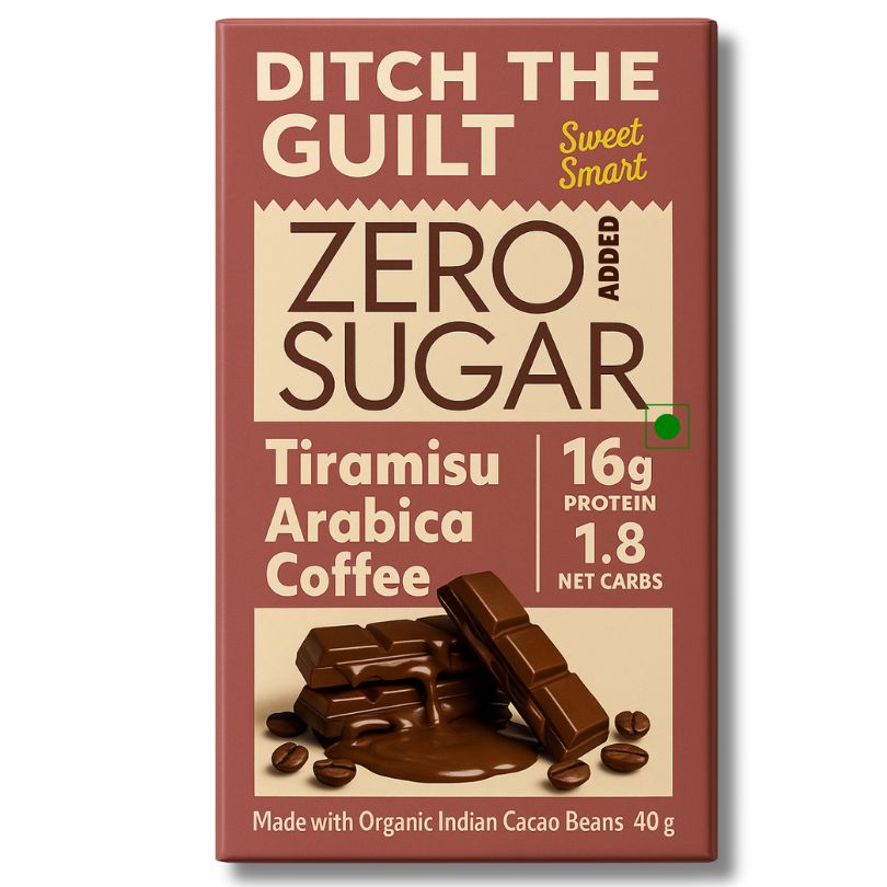Coorgi TIRAMISU - Sugar Free Dark Protein Chocolate  - High Protein  - 40g